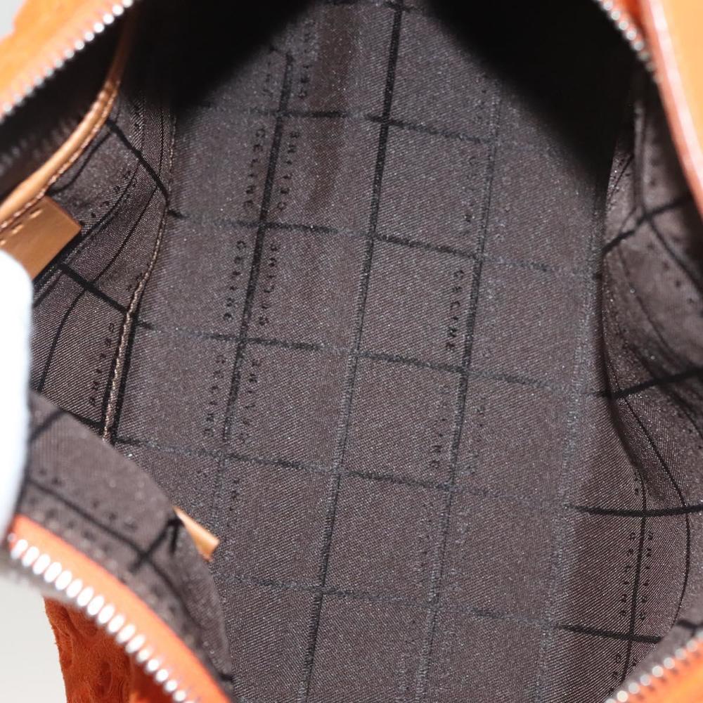 CELINE C Macadam Canvas Hand Bag Suede Orange Silver Auth bs27483 - Picture 16 of 16